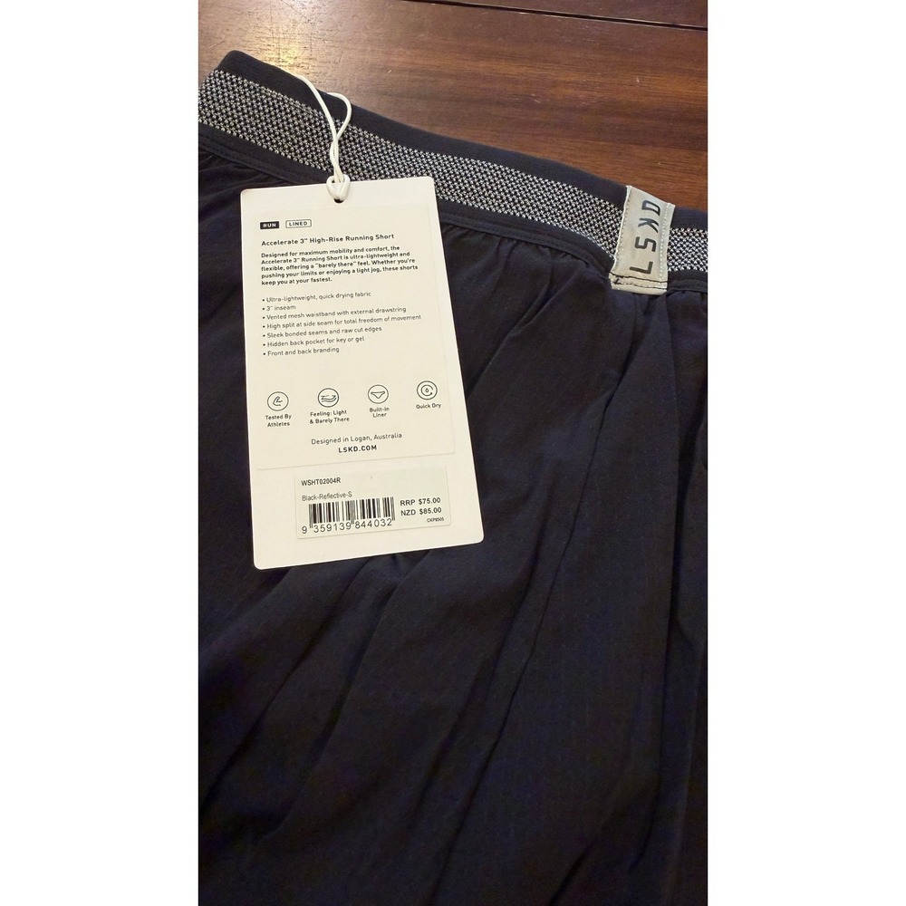 LSKD Accelerate 3" High-Rise Running Shorts Black Reflective Women Small NEW NWT - Picture 15 of 16